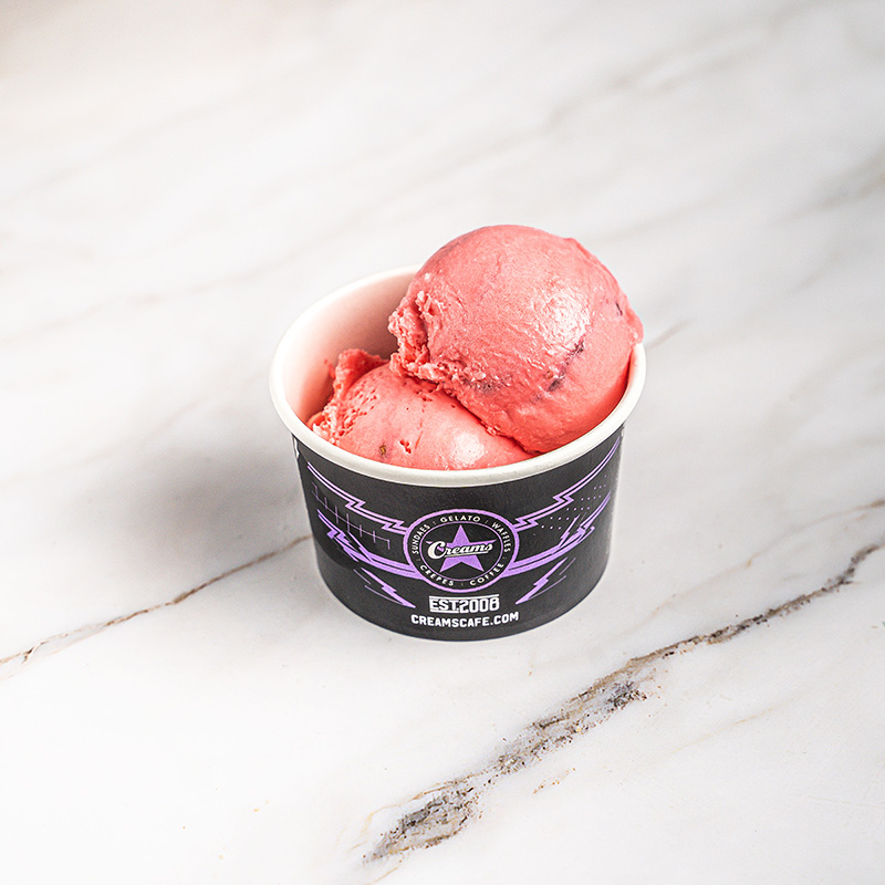 16-raspberry sorbet scoops