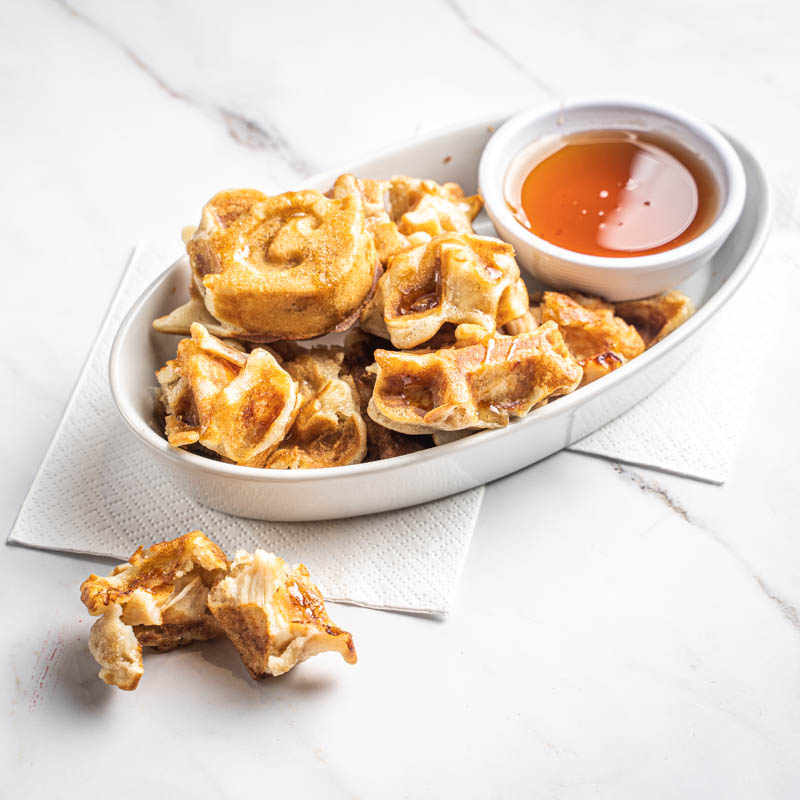 Popcorn Chicken Waffle Bites