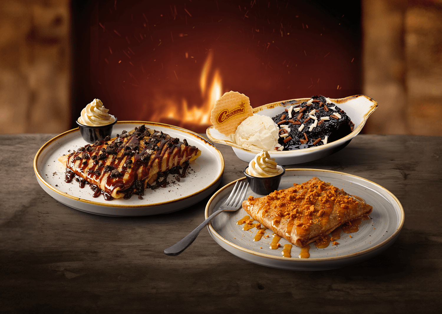 Introducing Creams Cafe's New Hot Winter Warmers Desserts